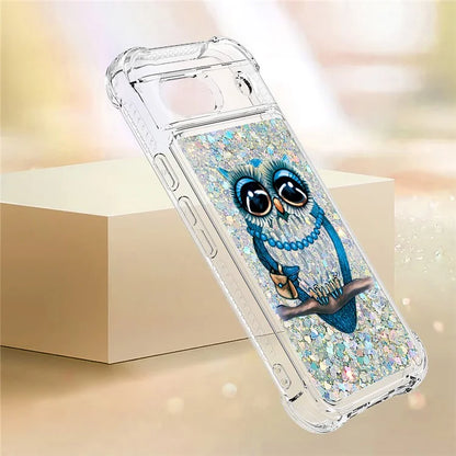 YB Quicksand Series-2 for Google Pixel 8a Case Pattern TPU Floating Sparkle Phone Cover