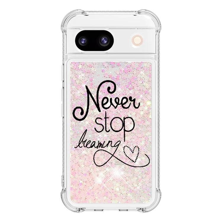 YB Quicksand Series-2 for Google Pixel 8a Case Pattern TPU Floating Sparkle Phone Cover