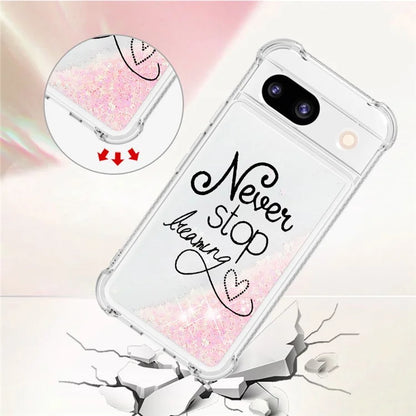 YB Quicksand Series-2 for Google Pixel 8a Case Pattern TPU Floating Sparkle Phone Cover