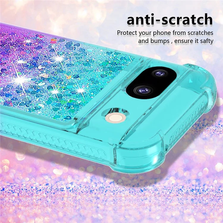 YB Quicksand Series-3 for Google Pixel 8a Case Gradient Flowing Liquid Phone Cover