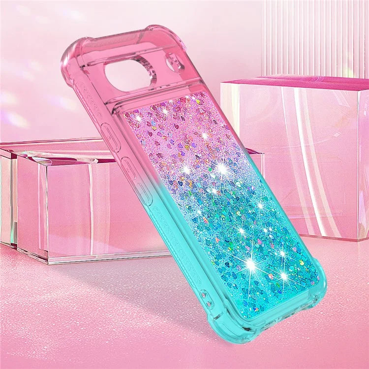 YB Quicksand Series-3 for Google Pixel 8a Case Gradient Flowing Liquid Phone Cover