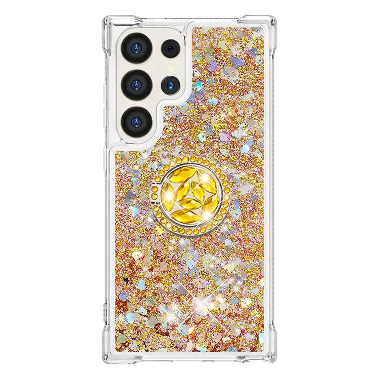 YB Quicksand Series-7 for Samsung Galaxy S24 Ultra Case Kickstand Liquid Floating Phone Cover