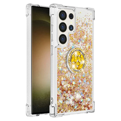 YB Quicksand Series-7 for Samsung Galaxy S24 Ultra Case Kickstand Liquid Floating Phone Cover