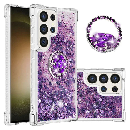 YB Quicksand Series-7 for Samsung Galaxy S24 Ultra Case Kickstand Liquid Floating Phone Cover