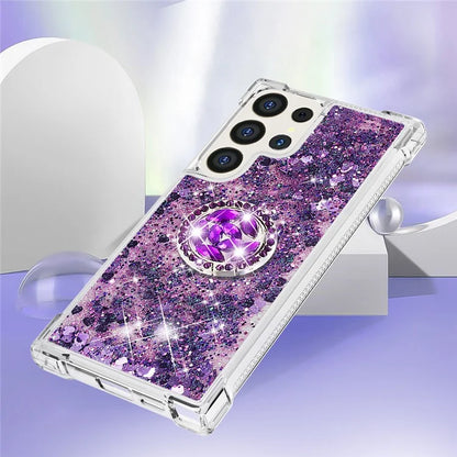 YB Quicksand Series-7 for Samsung Galaxy S24 Ultra Case Kickstand Liquid Floating Phone Cover