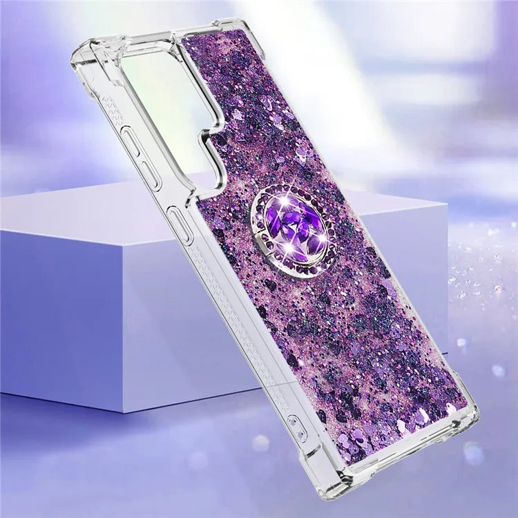YB Quicksand Series-7 for Samsung Galaxy S24 Ultra Case Kickstand Liquid Floating Phone Cover