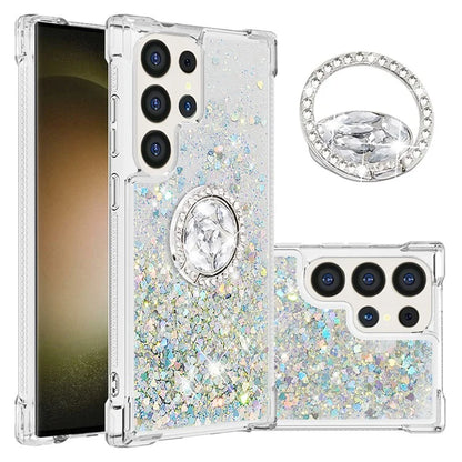 YB Quicksand Series-7 for Samsung Galaxy S24 Ultra Case Kickstand Liquid Floating Phone Cover