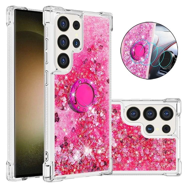 YB Quicksand Series-7 for Samsung Galaxy S24 Ultra Case Kickstand Liquid Floating Phone Cover
