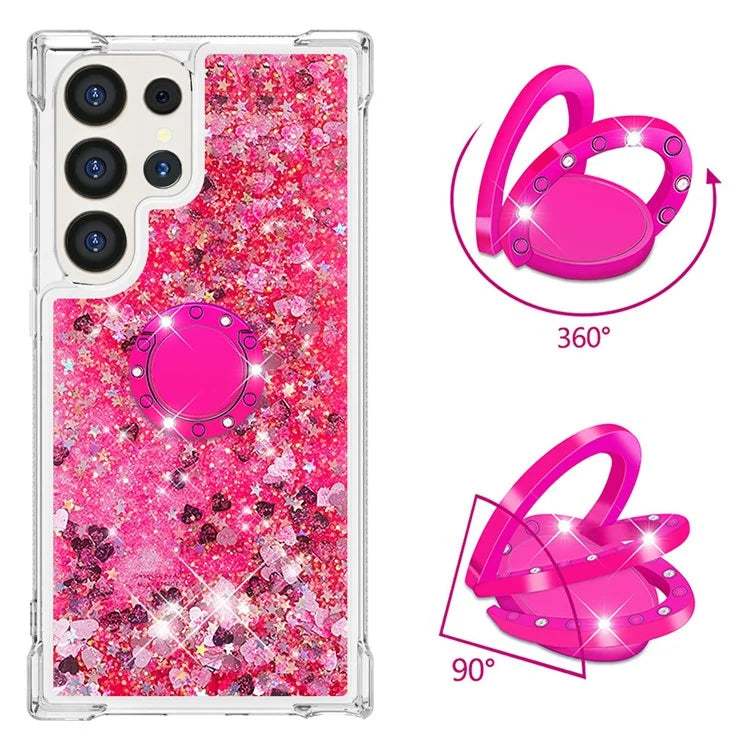 YB Quicksand Series-7 for Samsung Galaxy S24 Ultra Case Kickstand Liquid Floating Phone Cover