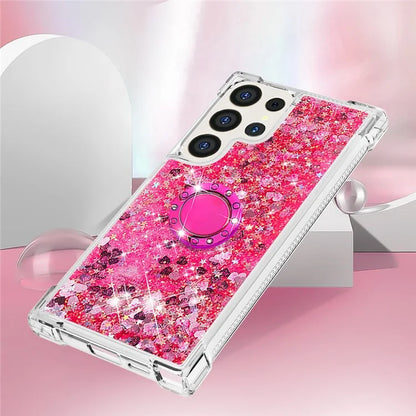 YB Quicksand Series-7 for Samsung Galaxy S24 Ultra Case Kickstand Liquid Floating Phone Cover