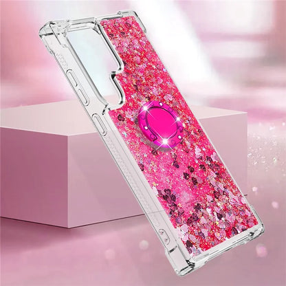YB Quicksand Series-7 for Samsung Galaxy S24 Ultra Case Kickstand Liquid Floating Phone Cover