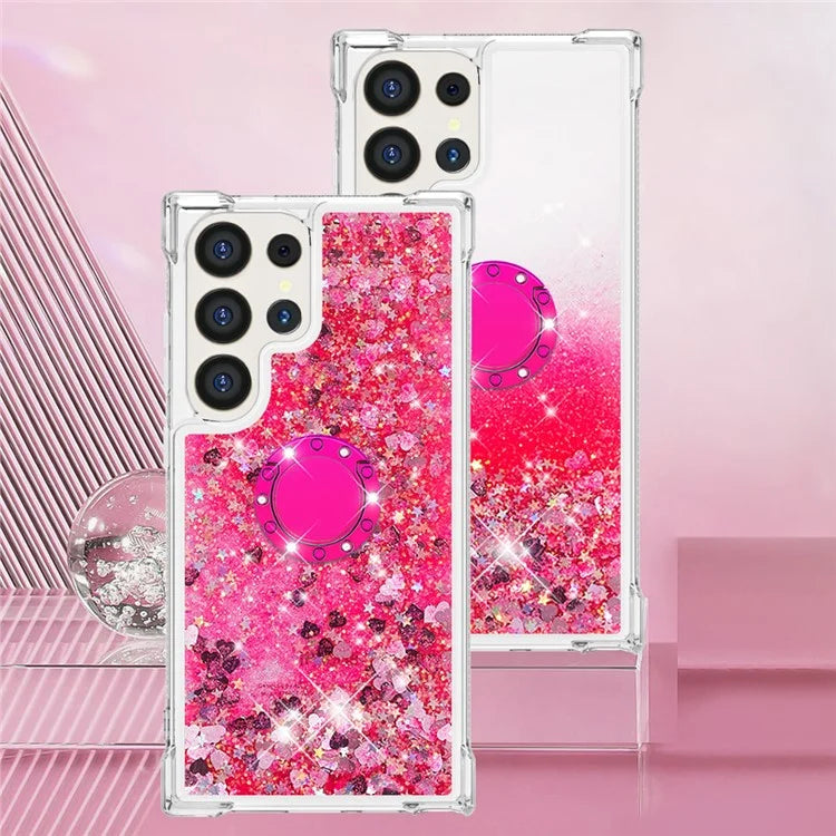 YB Quicksand Series-7 for Samsung Galaxy S24 Ultra Case Kickstand Liquid Floating Phone Cover