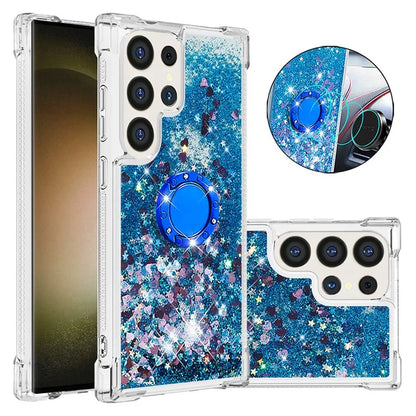 YB Quicksand Series-7 for Samsung Galaxy S24 Ultra Case Kickstand Liquid Floating Phone Cover