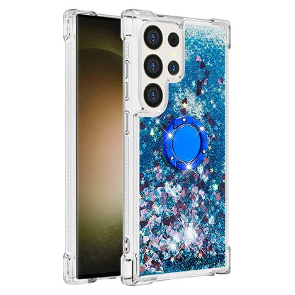 YB Quicksand Series-7 for Samsung Galaxy S24 Ultra Case Kickstand Liquid Floating Phone Cover