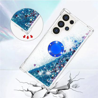 YB Quicksand Series-7 for Samsung Galaxy S24 Ultra Case Kickstand Liquid Floating Phone Cover
