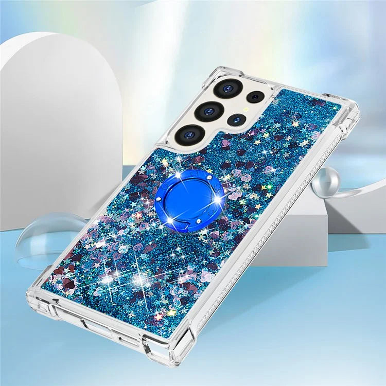 YB Quicksand Series-7 for Samsung Galaxy S24 Ultra Case Kickstand Liquid Floating Phone Cover