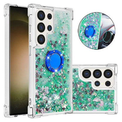 YB Quicksand Series-7 for Samsung Galaxy S24 Ultra Case Kickstand Liquid Floating Phone Cover