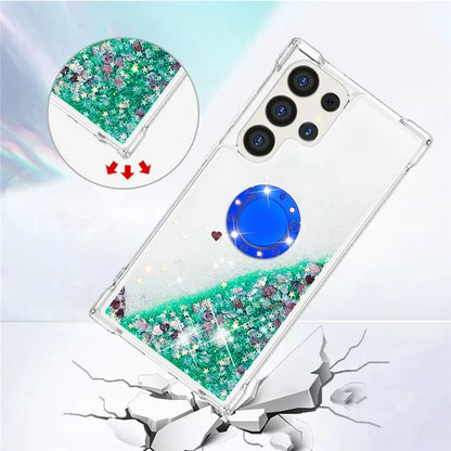 YB Quicksand Series-7 for Samsung Galaxy S24 Ultra Case Kickstand Liquid Floating Phone Cover