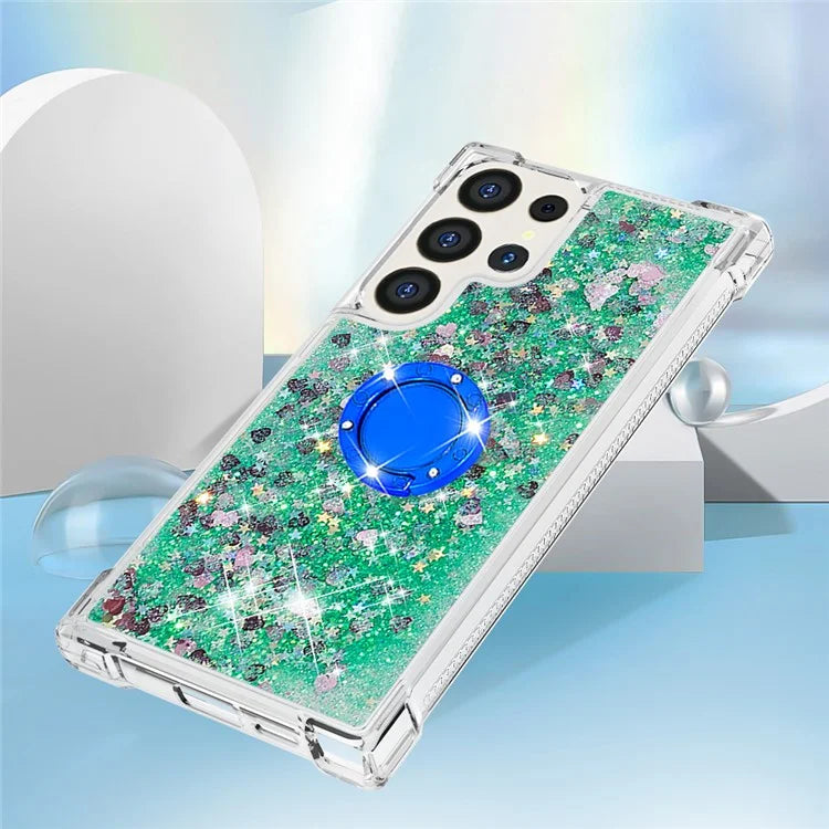 YB Quicksand Series-7 for Samsung Galaxy S24 Ultra Case Kickstand Liquid Floating Phone Cover