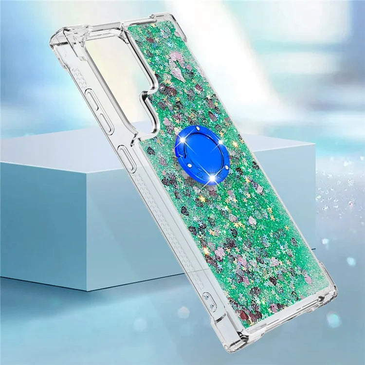 YB Quicksand Series-7 for Samsung Galaxy S24 Ultra Case Kickstand Liquid Floating Phone Cover