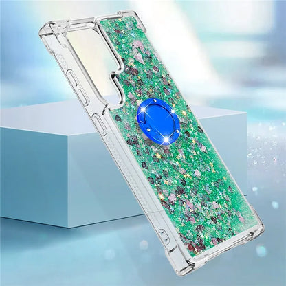 YB Quicksand Series-7 for Samsung Galaxy S24 Ultra Case Kickstand Liquid Floating Phone Cover