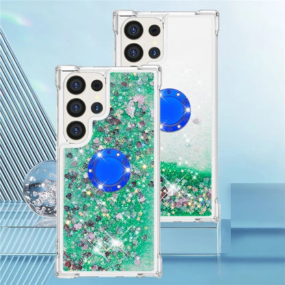 YB Quicksand Series-7 for Samsung Galaxy S24 Ultra Case Kickstand Liquid Floating Phone Cover