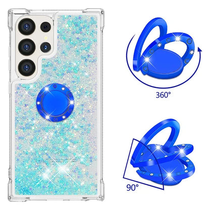 YB Quicksand Series-7 for Samsung Galaxy S24 Ultra Case Kickstand Liquid Floating Phone Cover