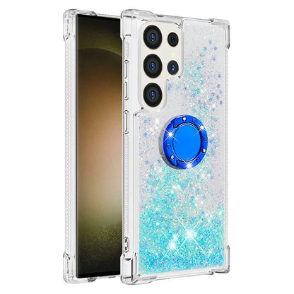 YB Quicksand Series-7 for Samsung Galaxy S24 Ultra Case Kickstand Liquid Floating Phone Cover