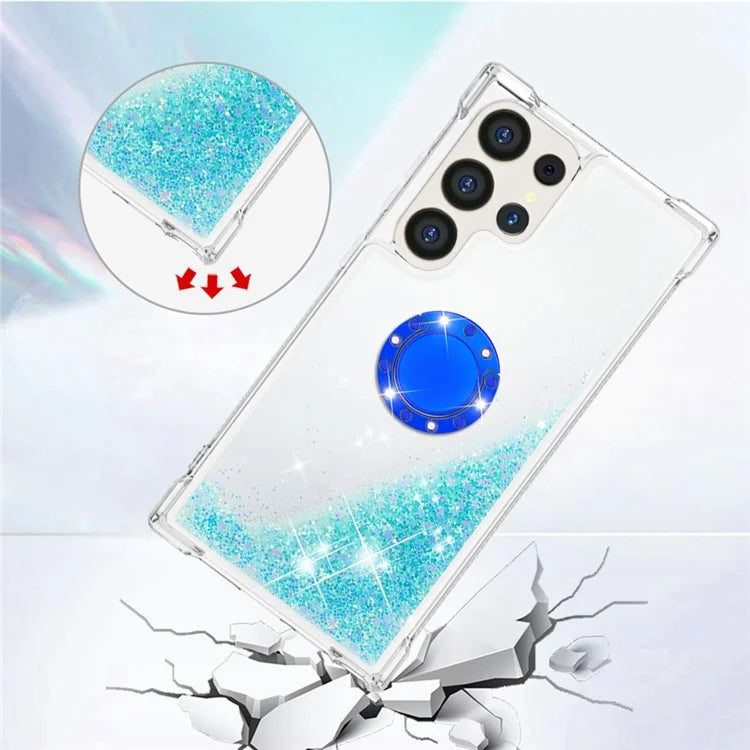 YB Quicksand Series-7 for Samsung Galaxy S24 Ultra Case Kickstand Liquid Floating Phone Cover