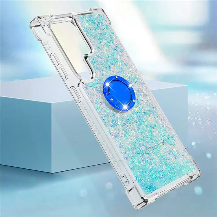 YB Quicksand Series-7 for Samsung Galaxy S24 Ultra Case Kickstand Liquid Floating Phone Cover