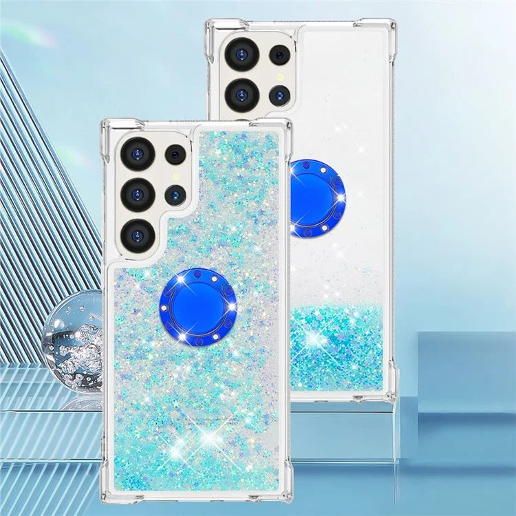 YB Quicksand Series-7 for Samsung Galaxy S24 Ultra Case Kickstand Liquid Floating Phone Cover