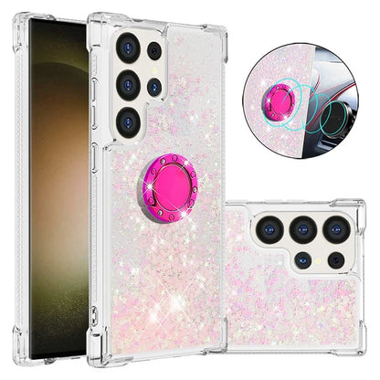 YB Quicksand Series-7 for Samsung Galaxy S24 Ultra Case Kickstand Liquid Floating Phone Cover