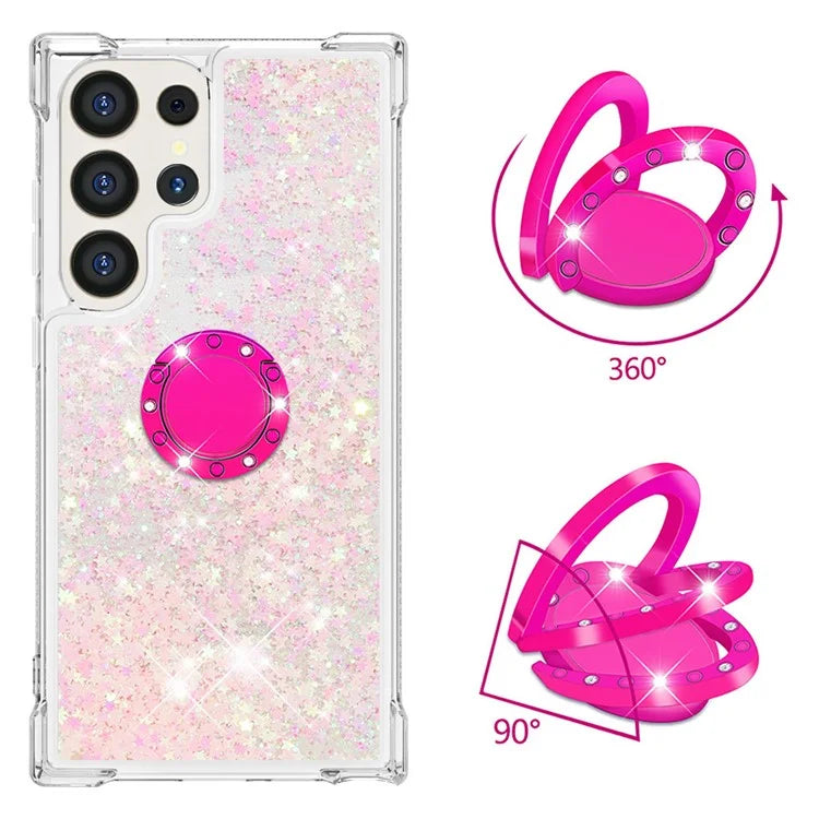 YB Quicksand Series-7 for Samsung Galaxy S24 Ultra Case Kickstand Liquid Floating Phone Cover