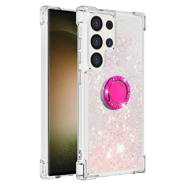 YB Quicksand Series-7 for Samsung Galaxy S24 Ultra Case Kickstand Liquid Floating Phone Cover