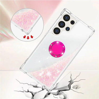 YB Quicksand Series-7 for Samsung Galaxy S24 Ultra Case Kickstand Liquid Floating Phone Cover