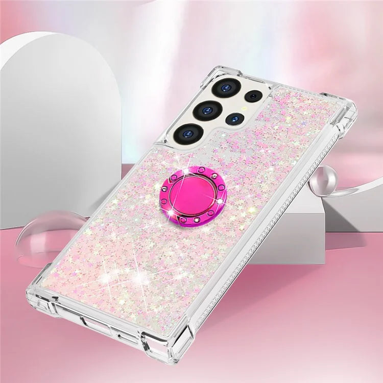 YB Quicksand Series-7 for Samsung Galaxy S24 Ultra Case Kickstand Liquid Floating Phone Cover