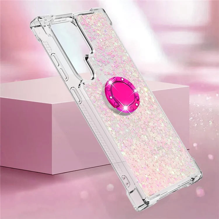 YB Quicksand Series-7 for Samsung Galaxy S24 Ultra Case Kickstand Liquid Floating Phone Cover