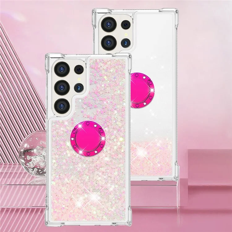 YB Quicksand Series-7 for Samsung Galaxy S24 Ultra Case Kickstand Liquid Floating Phone Cover