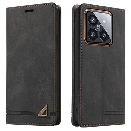 GQ.UTROBE 008 Series For Xiaomi 14 Pro Case Folio Flip Cell Phone Leather Cover