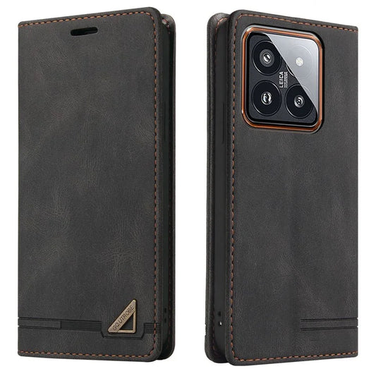 GQ.UTROBE 008 Series For Xiaomi 14 Pro Case Folio Flip Cell Phone Leather Cover