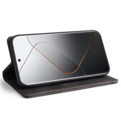 GQ.UTROBE 008 Series For Xiaomi 14 Pro Case Folio Flip Cell Phone Leather Cover