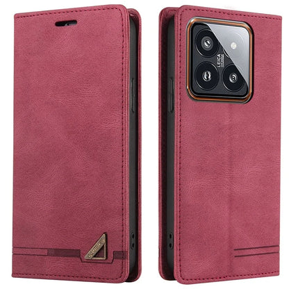 GQ.UTROBE 008 Series For Xiaomi 14 Pro Case Folio Flip Cell Phone Leather Cover