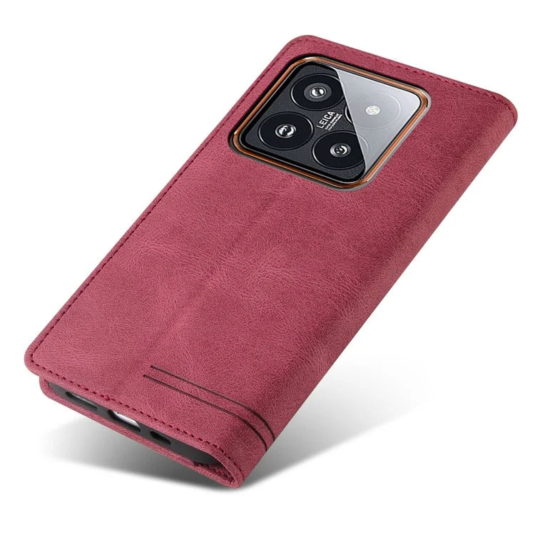 GQ.UTROBE 008 Series For Xiaomi 14 Pro Case Folio Flip Cell Phone Leather Cover