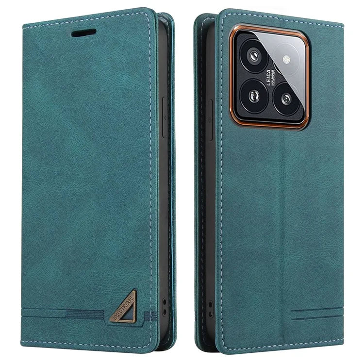 GQ.UTROBE 008 Series For Xiaomi 14 Pro Case Folio Flip Cell Phone Leather Cover