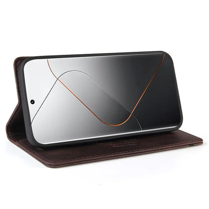 GQ.UTROBE 008 Series For Xiaomi 14 Pro Case Folio Flip Cell Phone Leather Cover
