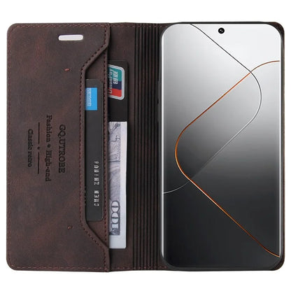 GQ.UTROBE 008 Series For Xiaomi 14 Pro Case Folio Flip Cell Phone Leather Cover