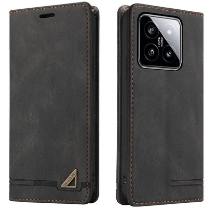 GQ.UTROBE 008 Series For Xiaomi 14 Case RFID Blocking PU Leather + TPU Flip Cover