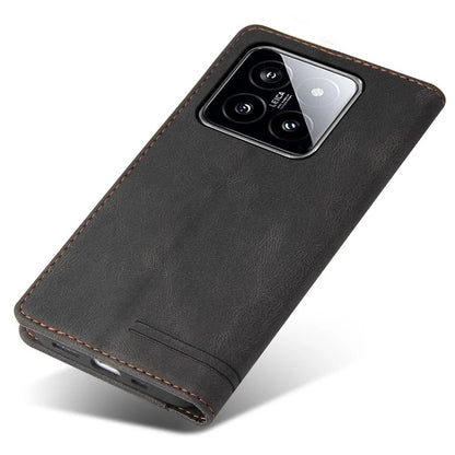 GQ.UTROBE 008 Series For Xiaomi 14 Case RFID Blocking PU Leather + TPU Flip Cover