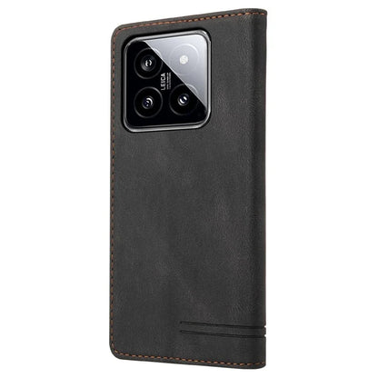 GQ.UTROBE 008 Series For Xiaomi 14 Case RFID Blocking PU Leather + TPU Flip Cover
