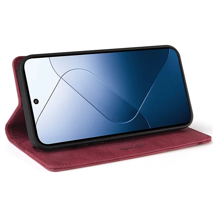GQ.UTROBE 008 Series For Xiaomi 14 Case RFID Blocking PU Leather + TPU Flip Cover
